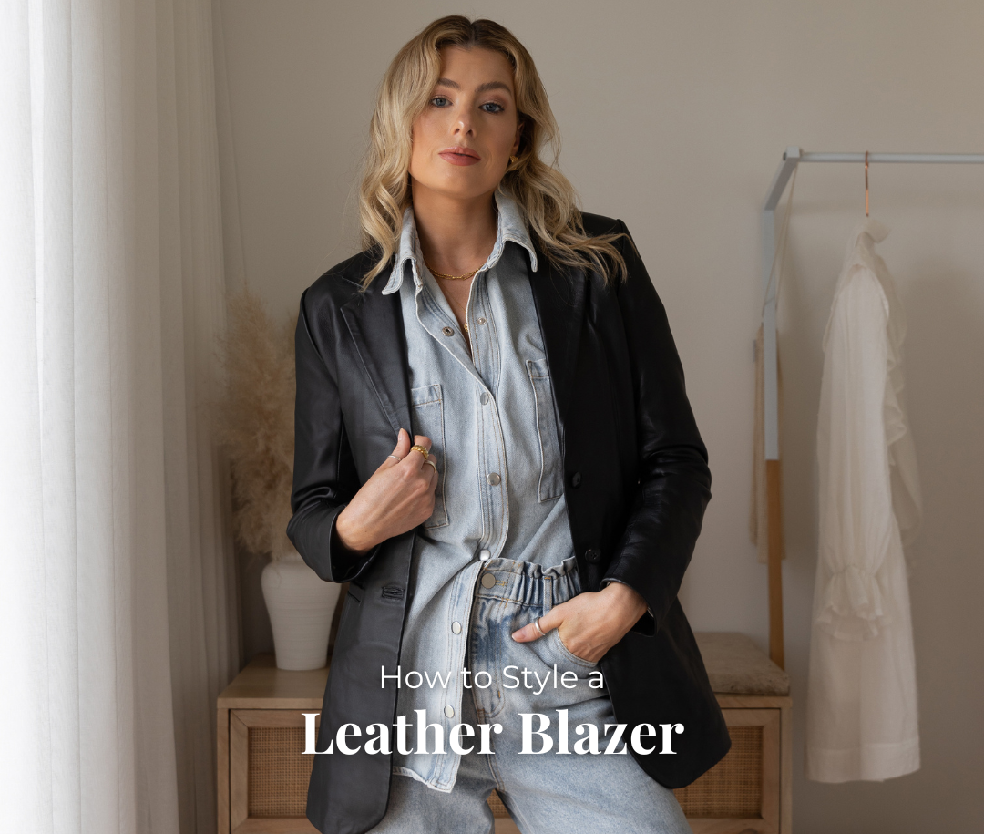 5 Tips For How to Style a Leather Blazer Like Hailey Bieber