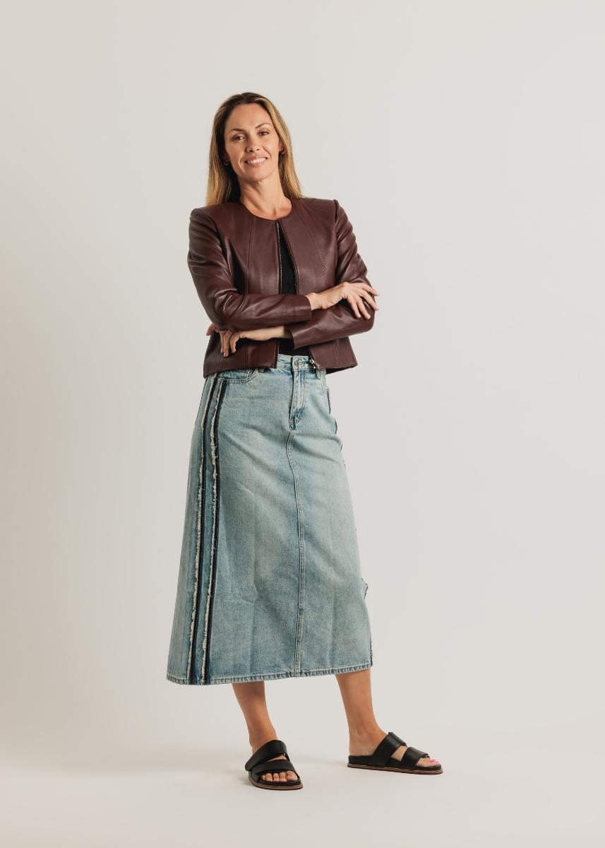 Burgundy leather skirt 2024 7 little words