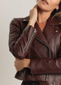 Barnabas Leather Jacket - Burgundy - Burgundy