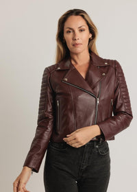 Barnabas Leather Jacket - Burgundy -