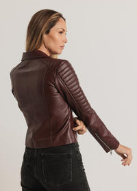 Barnabas Leather Jacket - Burgundy -