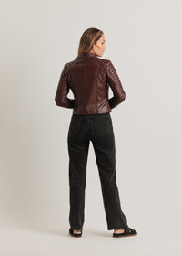 Barnabas Leather Jacket - Burgundy -