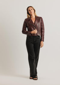 Barnabas Leather Jacket - Burgundy -
