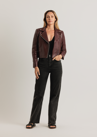 Barnabas Leather Jacket - Burgundy