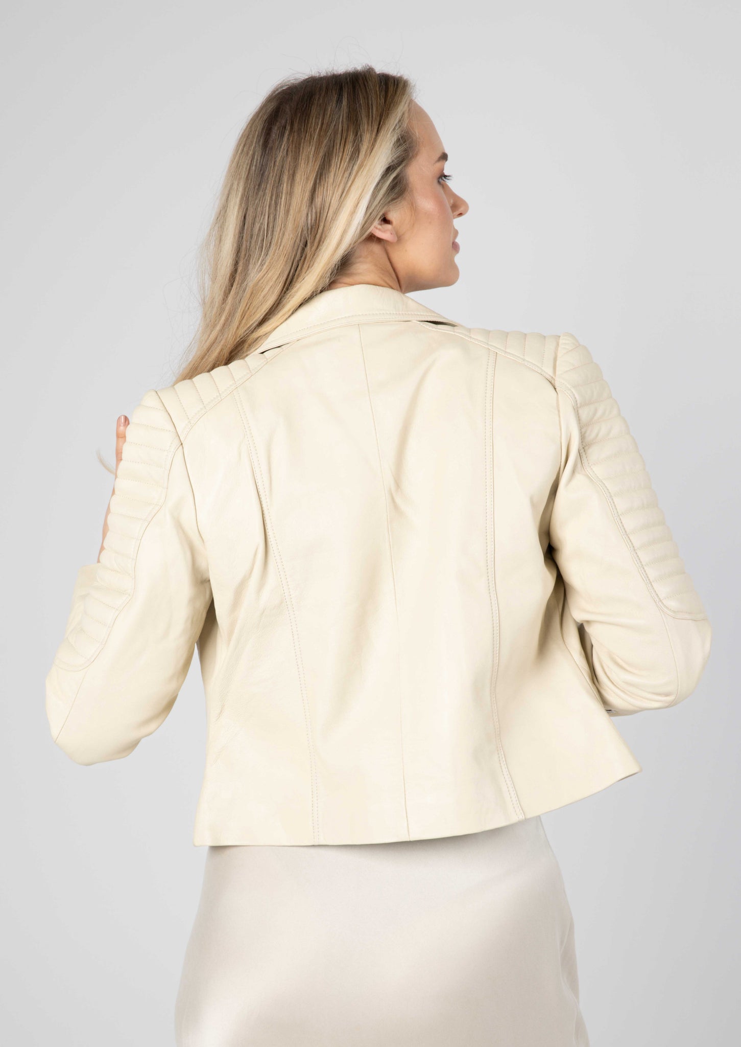 Barnabas Leather Jacket - Ivory