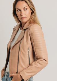 Barnabas Leather Jacket - Nude