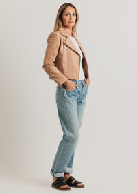 Barnabas Leather Jacket - Nude