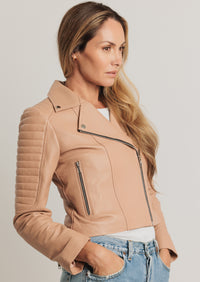 Barnabas Leather Jacket - Nude