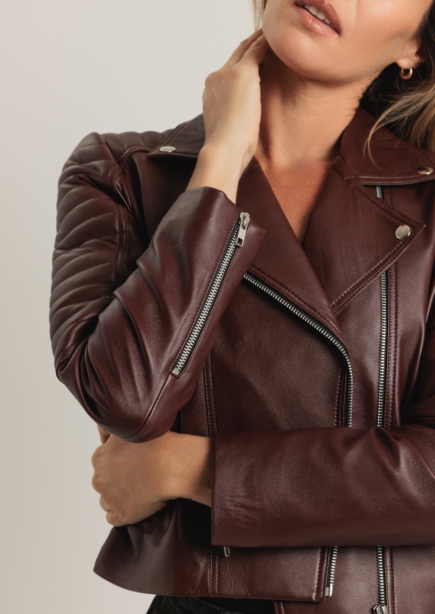 Barnabas Leather Jacket - Burgundy