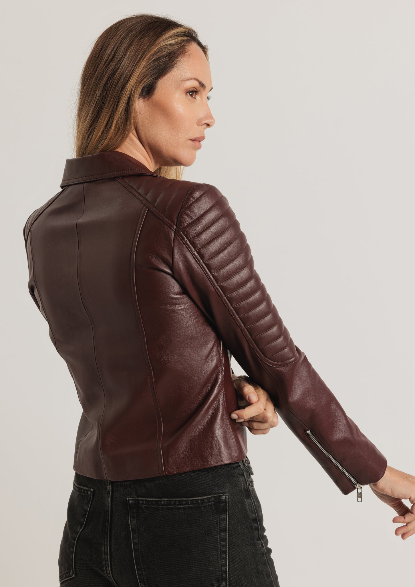 Barnabas Leather Jacket - Burgundy