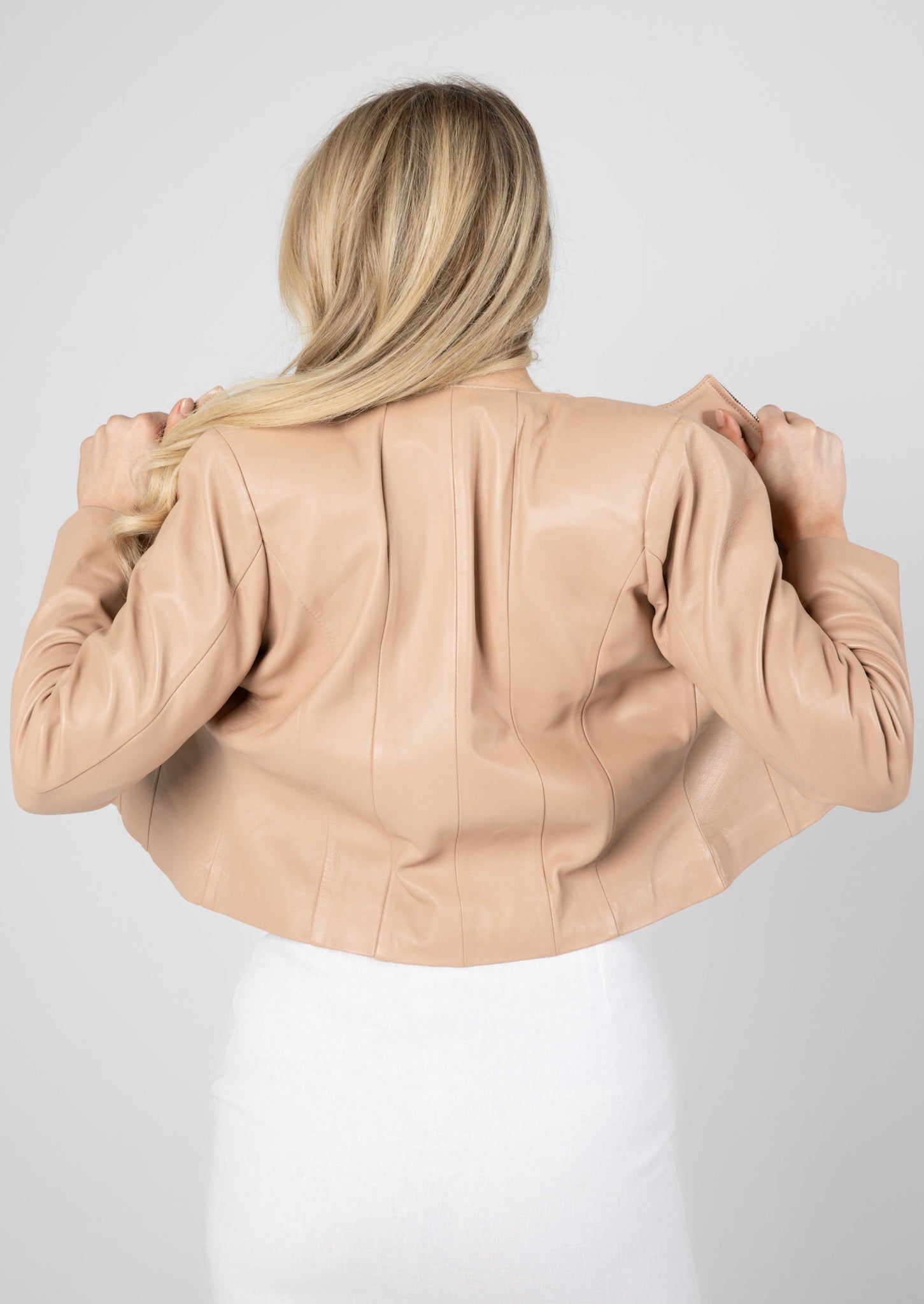 Apollo Leather Jacket - Nude