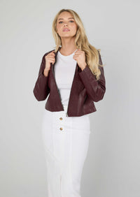 Apollo Leather Jacket - Burgundy