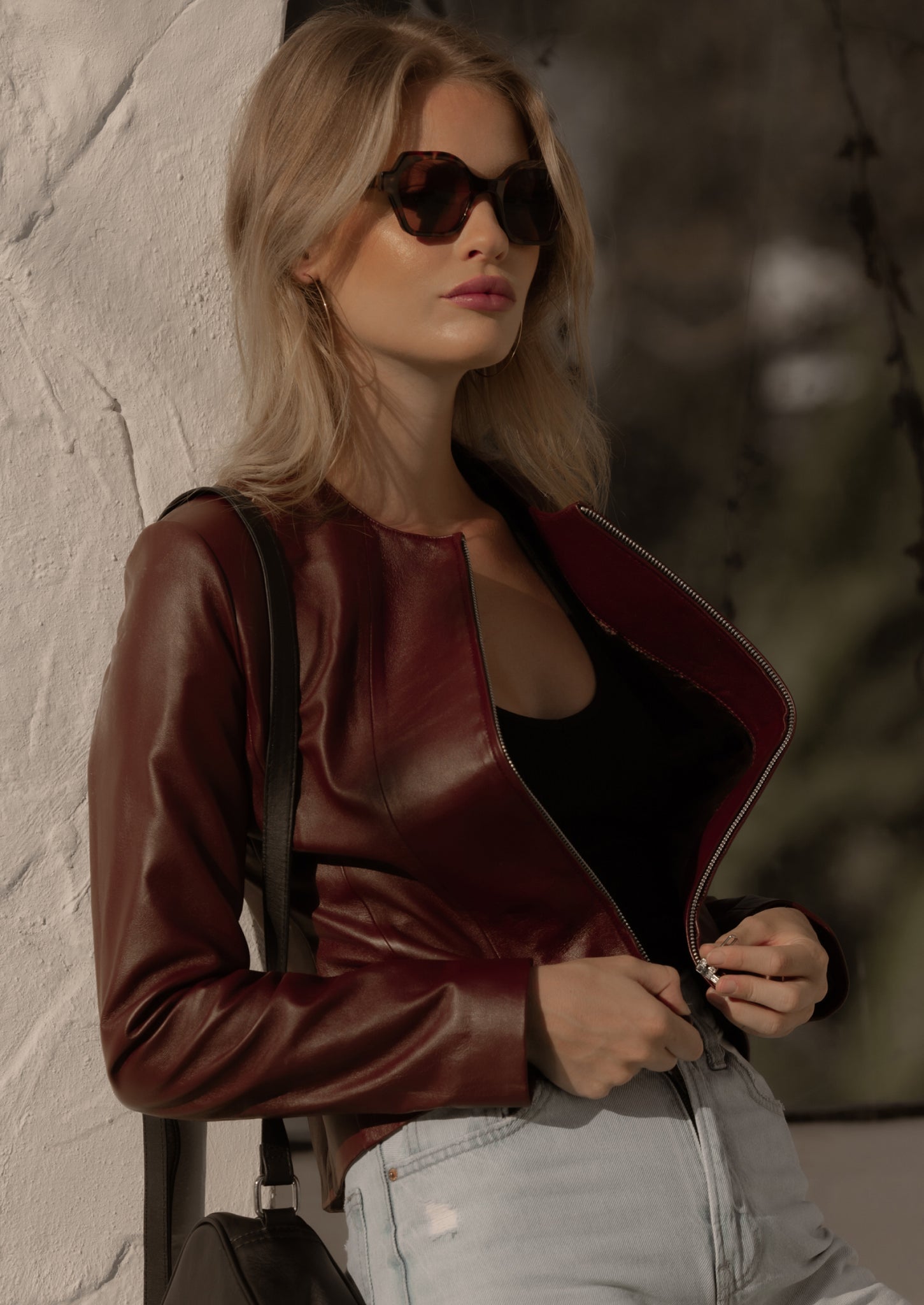 Apollo Leather Jacket - Burgundy