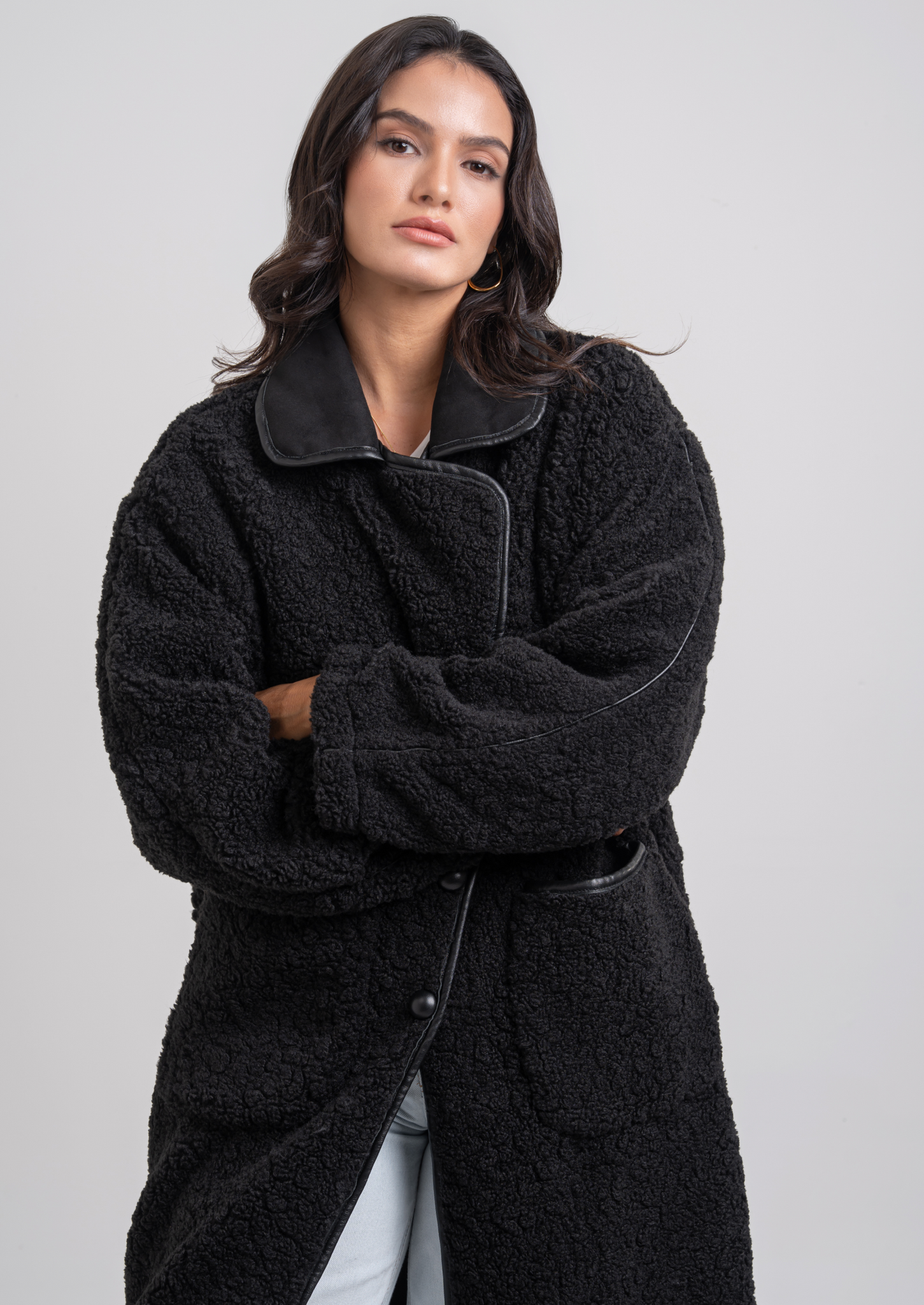 Luna Teddy Coat - Black | Apostl