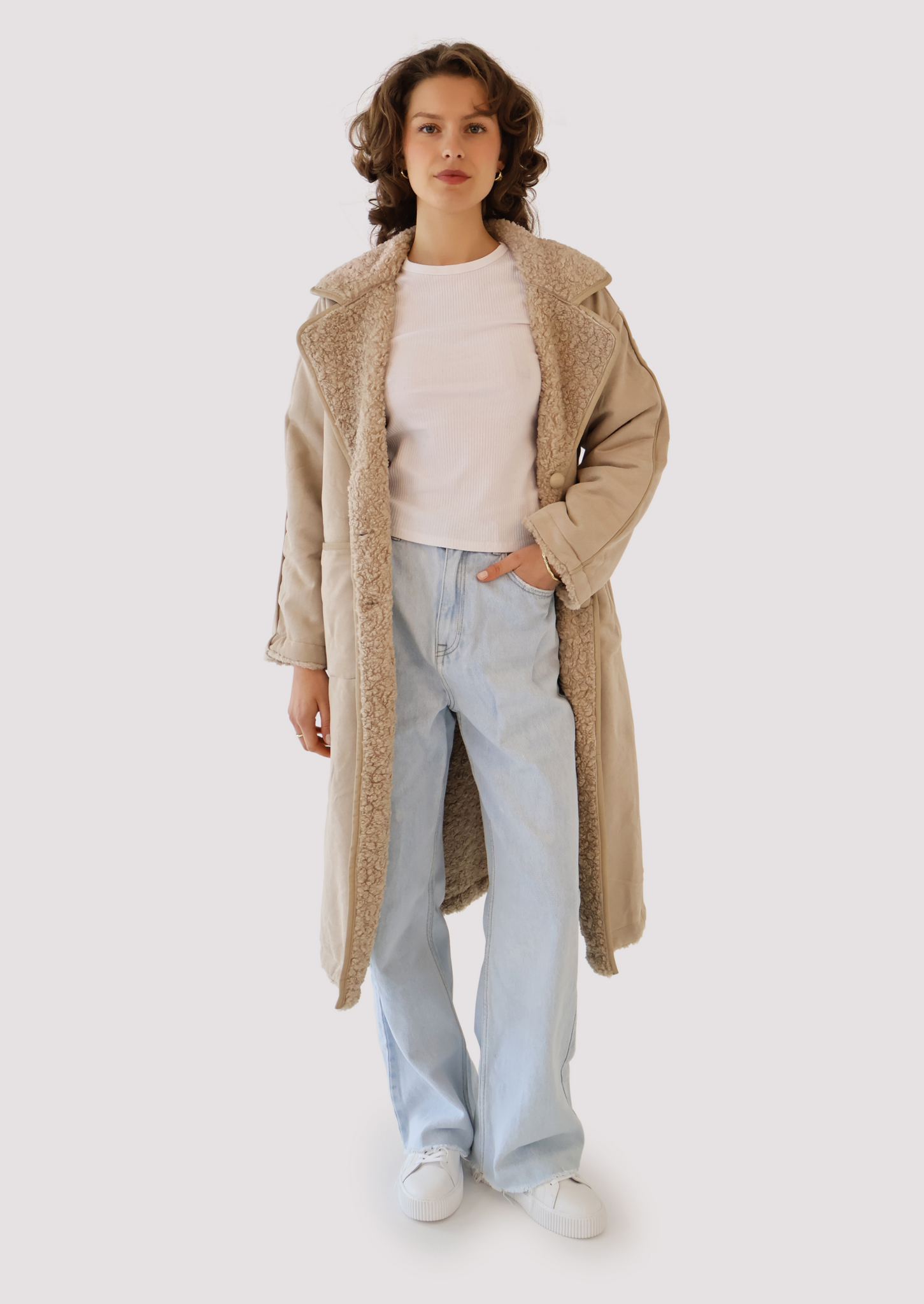 Luna Teddy Coat - Beige