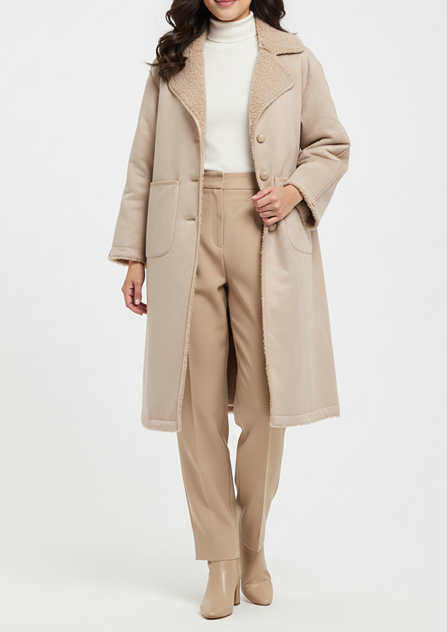 Luna Teddy Coat - Beige