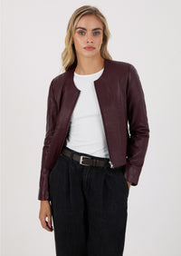 Apollo Leather Jacket - Burgundy