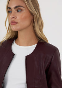 Apollo Leather Jacket - Burgundy