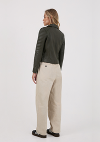 Barnabas Leather Jacket - Olive Green