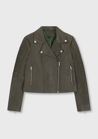 Barnabas Leather Jacket - Olive Green