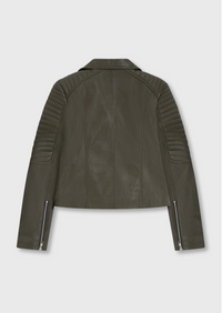 Barnabas Leather Jacket - Olive Green