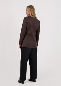Ava Leather Blazer - Chocolate
