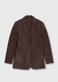 Ava Leather Blazer - Chocolate