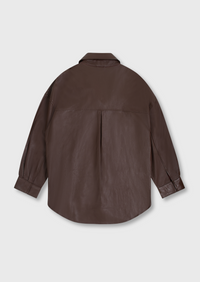 Cleo Leather Shirt - Chocolate