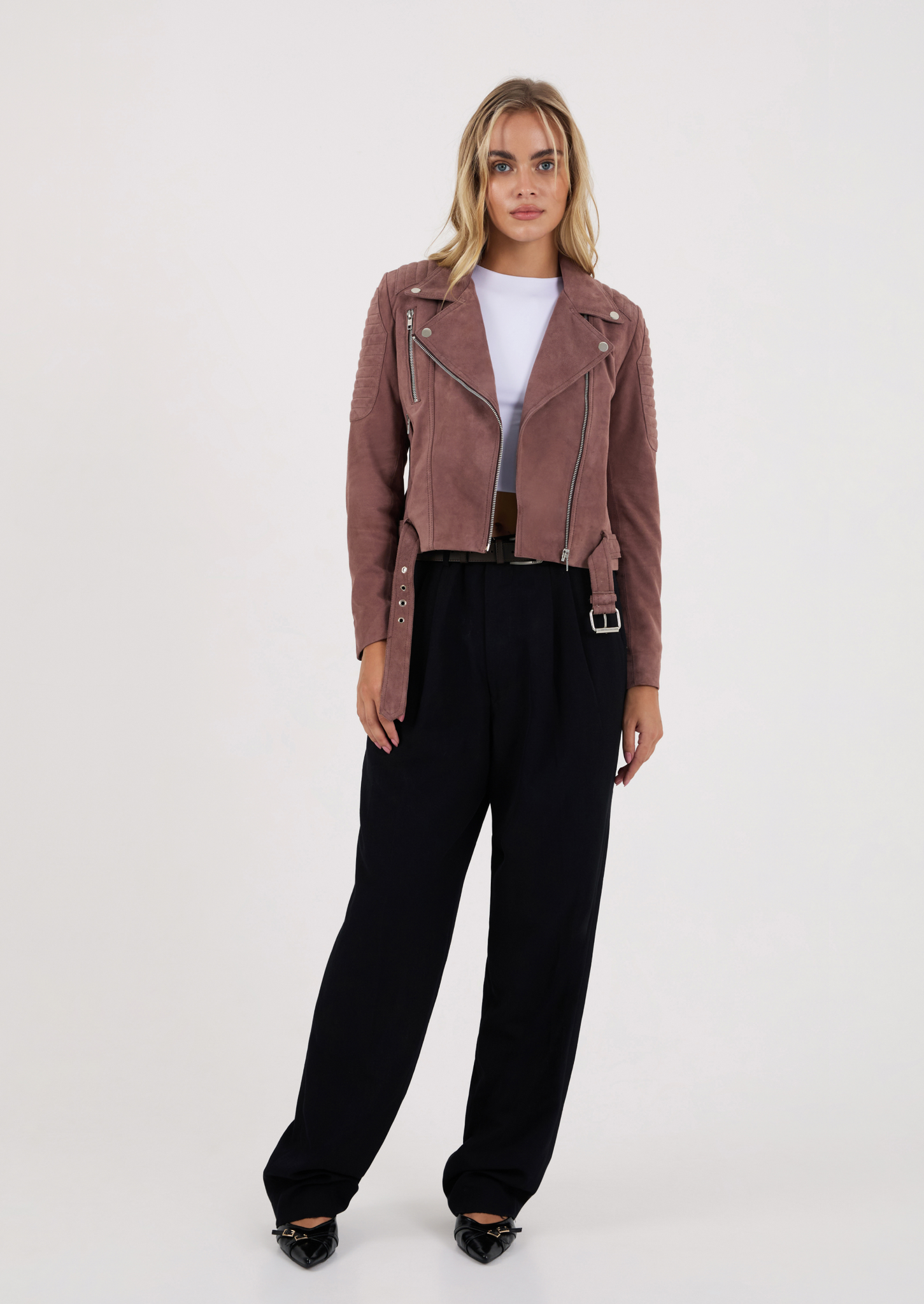 Junia Suede Leather Jacket Tan Apostl