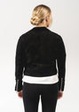 Junia Suede Leather Jacket - Black -