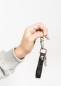 Premium Leather Eka Black Key Ring - Black